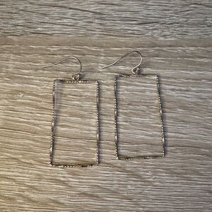 Never Worn Thin Gold Rectangle Outline Earrings